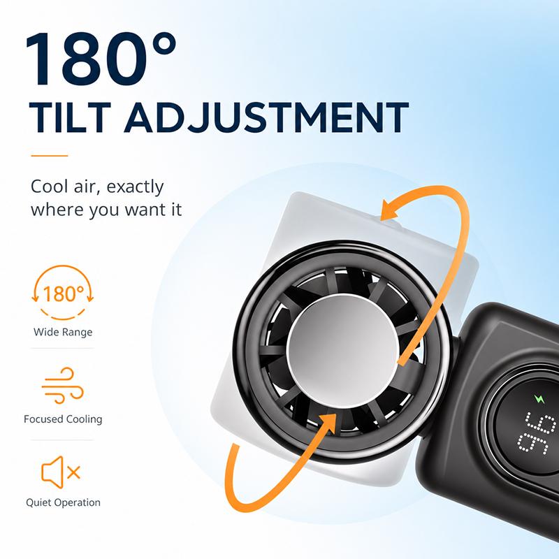 Clip On Mini Fan | 5-Speed Rechargeable for Travel & Camping🧊